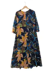 Vorschaubild 2 von Damen Maxikleid 36/S Mehrfarbig Floral Bohemian Freizeitkleid