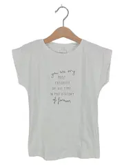 Vorschaubild 1 von Kinder T-Shirt Weiß Gr. 122/128 mit Schriftzug Casual
