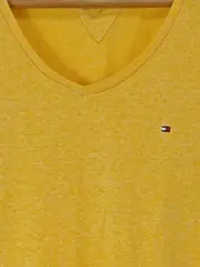 Vorschaubild 2 von Damen T-Shirt Gr. S Gelb V-Ausschnitt Baumwolle