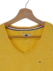 Vorschaubild 3 von Damen T-Shirt Gr. S Gelb V-Ausschnitt Baumwolle