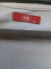 Vorschaubild 3 von EDC Damen Langarmshirt V-Ausschnitt Blau Gr. 42/XL Baumwolle Casual