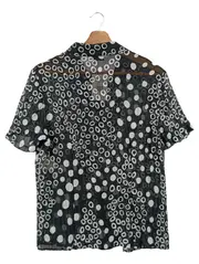 Vorschaubild 2 von Damen Bluse Gr. 38 Schwarz Punkte Elegant Klassisch Vintage