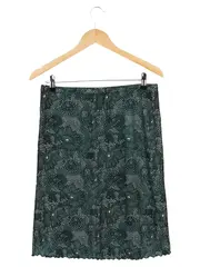 Vorschaubild 2 von Damen Wickelrock Gr. 38/M Grün Florales Muster Midirock Elegant