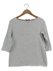 Vorschaubild 1 von Damen Langarmshirt Grau Gr. 36/S 3/4-Arm Basic Baumwolle