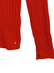Vorschaubild 2 von Damen Rollkragenpullover Rot Wolle Rippstrick Gr. 36/S