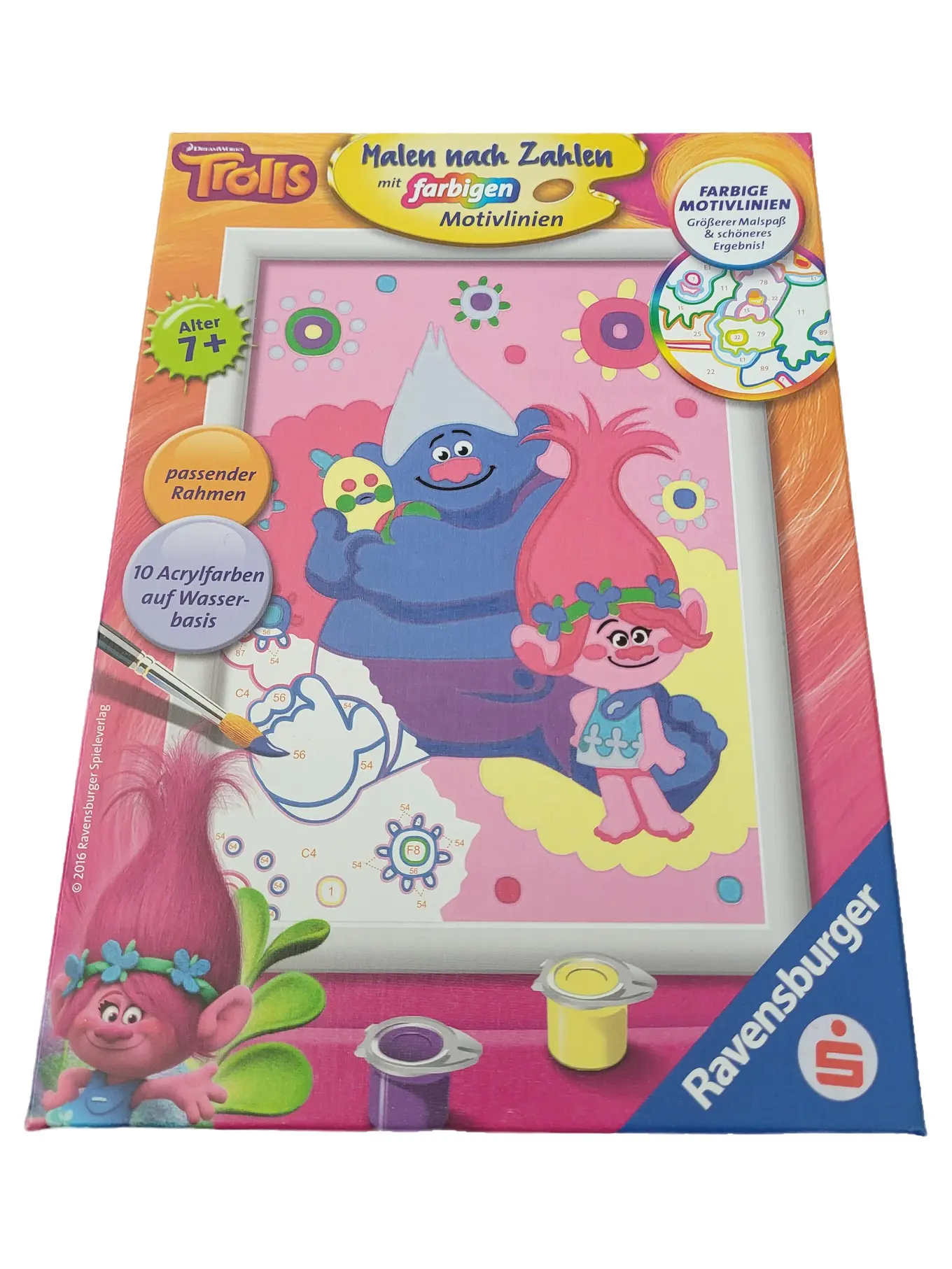 RAVENSBURGER Trolls Malen nach Zahlen Kreativ Bastelset Kinder Mehrfarbig