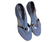 Vorschaubild 1 von Ballerinas Damen Gr. 39 Grau Casual Lochmuster Elastikband