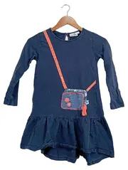 Vorschaubild 1 von Kinder Freizeitkleid Gr. 134 Blau Casual mit Applikation