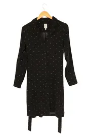 Vorschaubild 1 von Hemdblusenkleid Minikleid Punkte Schwarz Gr. 36