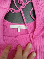 Vorschaubild 5 von Damen Pullover Pink Gr. 36 mit Schnürung am Rücken Casual