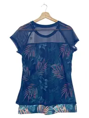 Vorschaubild 2 von Sports Performance Damen T-Shirt Gr. 36/S Blau Floral Mesh Sport