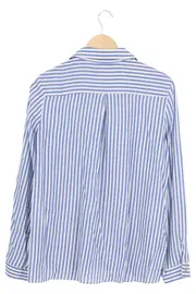 Vorschaubild 2 von Damen Hemdbluse Gr. 32/XS Blau Gestreift Casual Langarm Viskose