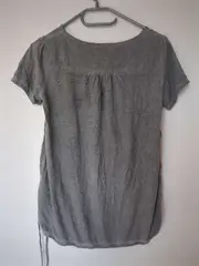 Vorschaubild 2 von T-Shirt Damen Gr. XXS Grau V-Ausschnitt Casual