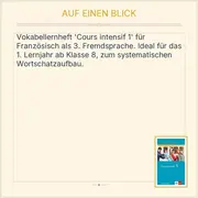 Vorschaubild 2 von Klett Cours intensif 1 Vokabelheft Französisch 3. FS Kl. 8 1. Lernjahr