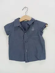 Vorschaubild 2 von BENETTON Kinder Hemd kariert Gr. 68 Kurzarm Blau Baby Jungen Bluse
