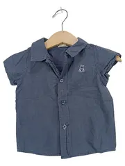Vorschaubild 1 von BENETTON Kinder Hemd kariert Gr. 68 Kurzarm Blau Baby Jungen Bluse