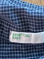 Vorschaubild 4 von BENETTON Kinder Hemd kariert Gr. 68 Kurzarm Blau Baby Jungen Bluse