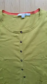 Vorschaubild 3 von Damen Strickjacke Gelb Gr. 38/M Casual Baumwolle Langarm