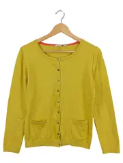 Vorschaubild 1 von Damen Strickjacke Gelb Gr. 38/M Casual Baumwolle Langarm