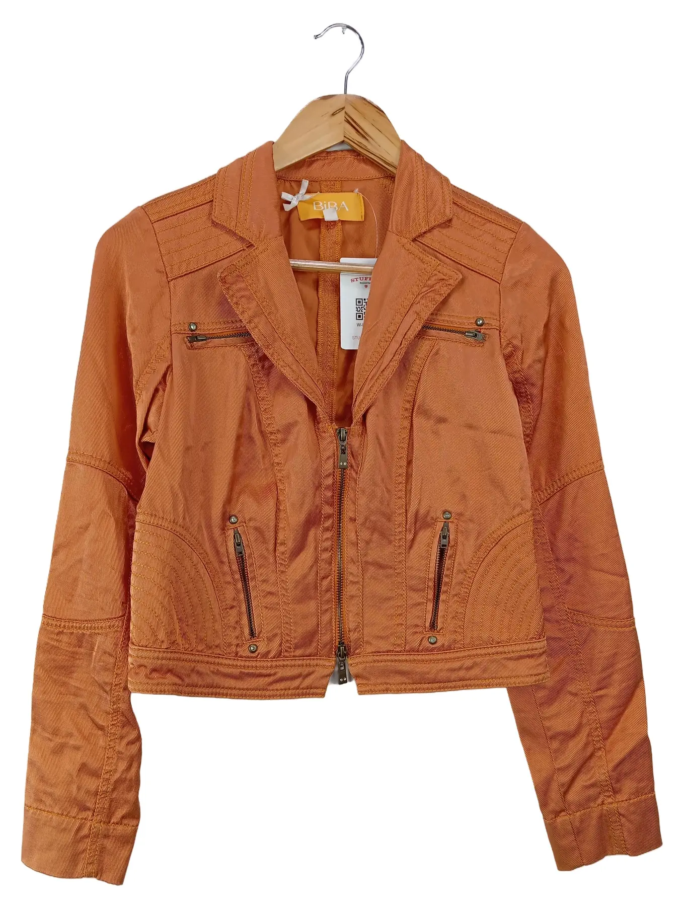 BIBA Damen Leichte Jacke Gr. 34/XS Orange Elegant Casual Übergangsjacke