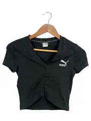 Vorschaubild 1 von Damen Sport Shirt T-Shirt Schwarz Gr. 36/S Cropped V-Ausschnitt