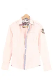 Vorschaubild 1 von Damen Bluse 34/XS Rosa Casual Langarm Baumwolle