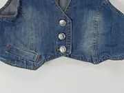 Vorschaubild 3 von Mädchen Jeansweste Weste Gr. 128/134 Blau Denim Knöpfe
