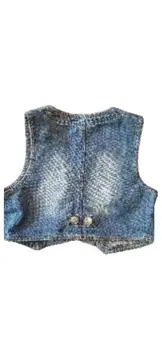 Vorschaubild 2 von Mädchen Jeansweste Weste Gr. 128/134 Blau Denim Knöpfe