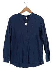 Vorschaubild 1 von Damen Bluse Punkte Blau Gr. 34 Viskose Casual