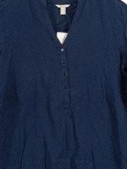 Vorschaubild 3 von Damen Bluse Punkte Blau Gr. 34 Viskose Casual