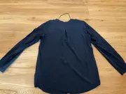Vorschaubild 2 von Damen Bluse Punkte Blau Gr. 34 Viskose Casual