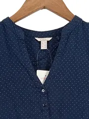 Vorschaubild 4 von Damen Bluse Punkte Blau Gr. 34 Viskose Casual