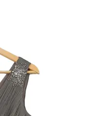 Vorschaubild 2 von Festliches Cocktailkleid Damen Grau Gr. 36 S Ärmellos Strass