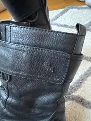 Vorschaubild 2 von Damen Combat Stiefel Schwarz Leder Gr. 42 Schnürung