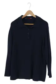 Vorschaubild 1 von Damen Pullover Polokragen Gr. 42/XL Blau Baumwolle