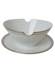 Vorschaubild 1 von Sauciere Porzellan Weiß Goldrand Elegant Soßenkanne 17cm