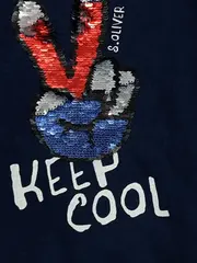 Vorschaubild 4 von Jungen Sweatshirt Gr. 128x134 Blau Peace Pailletten Casual