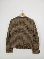 Vorschaubild 2 von Damen Blazer Gr. 38/M Mehrfarbig Kariert Tweed Business Elegant