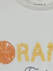 Vorschaubild 5 von Kinder T-Shirt Orange Fresh Gr. 134 Weiß Casual Pailletten