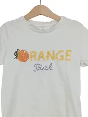 Vorschaubild 3 von Kinder T-Shirt Orange Fresh Gr. 134 Weiß Casual Pailletten