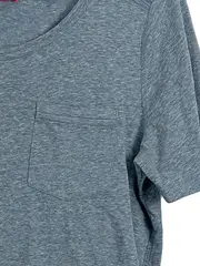 Vorschaubild 2 von Damen T-Shirt Gr. 40/L Blau Meliert mit Brusttasche Casual