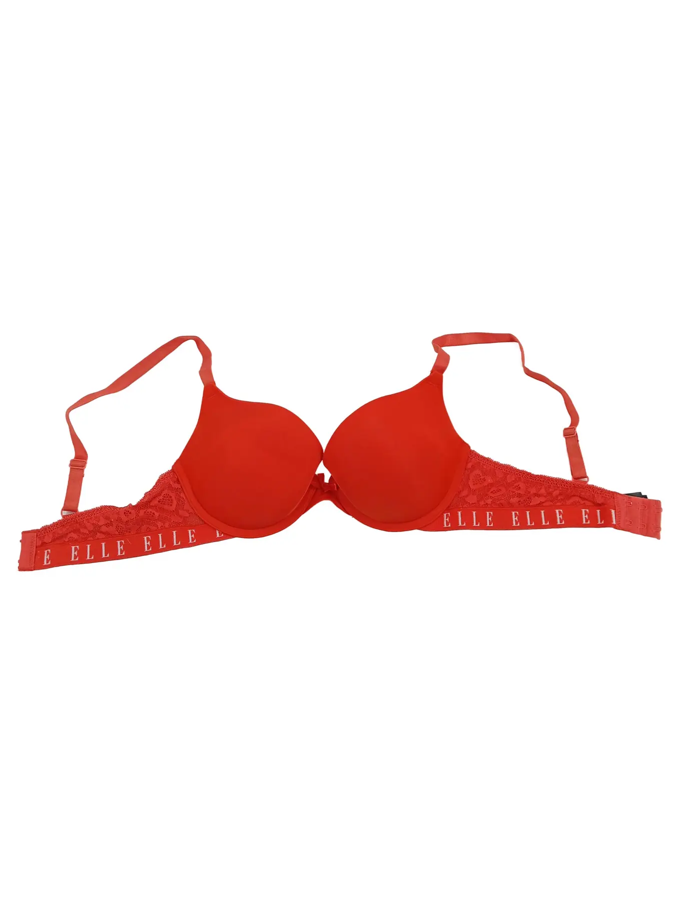 ELLE Push-up BH Damen Rot Spitze Unterwäsche Neuwertig