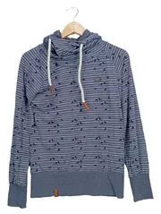 Vorschaubild 1 von Damen Kapuzenpullover Gr. 36/S Blau Gestreift Casual