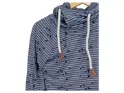 Vorschaubild 4 von Damen Kapuzenpullover Gr. 36/S Blau Gestreift Casual