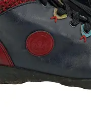 Vorschaubild 2 von Damen Stiefelette Gr. 36 Blau Rot Leder Schnürung Reißverschluss