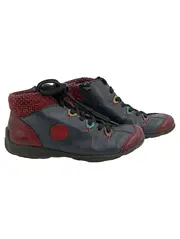 Vorschaubild 1 von Damen Stiefelette Gr. 36 Blau Rot Leder Schnürung Reißverschluss