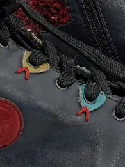 Vorschaubild 4 von Damen Stiefelette Gr. 36 Blau Rot Leder Schnürung Reißverschluss