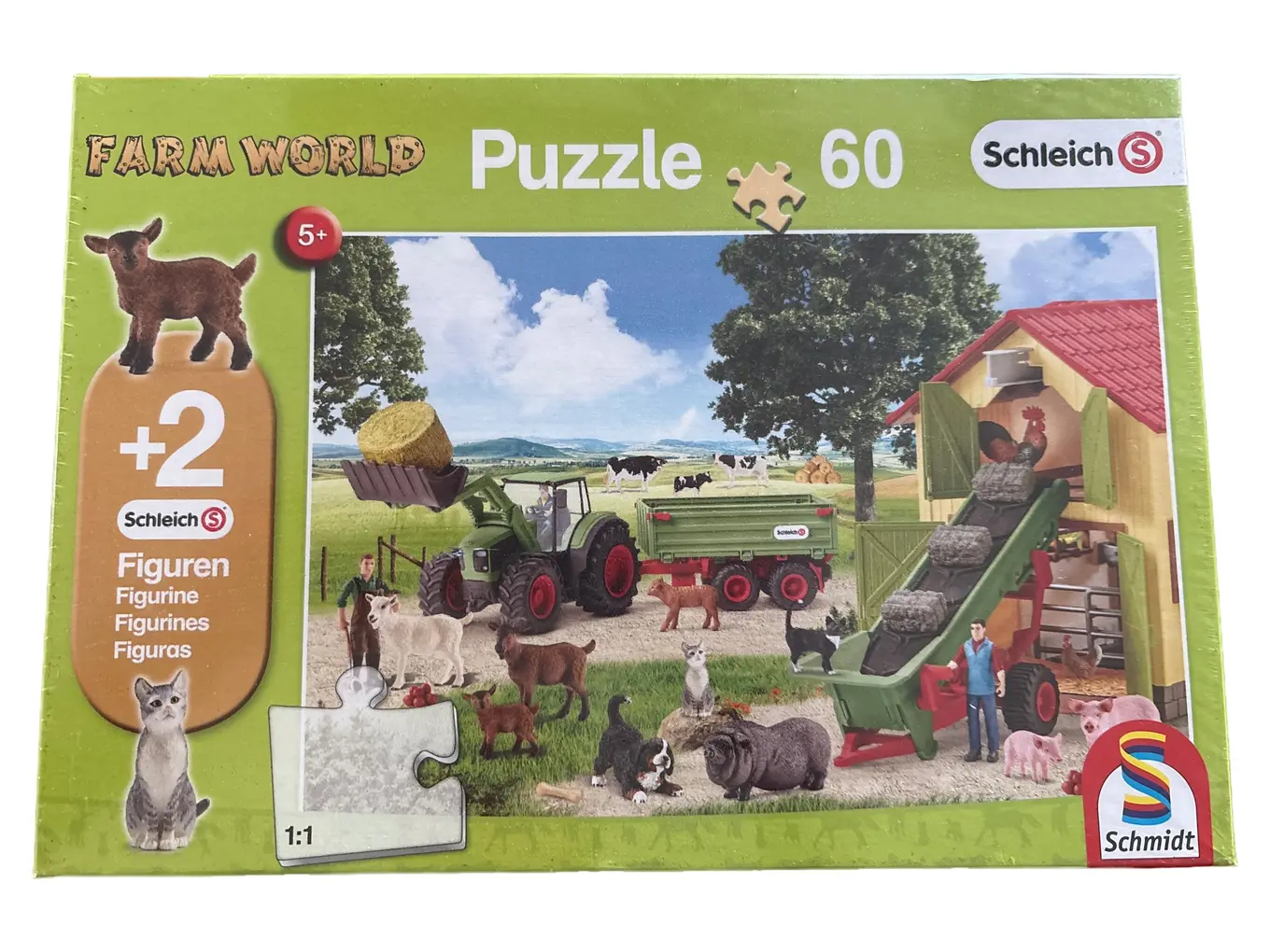 SCHMIDT SPIELE Farm World Puzzle 60 Teile Tiere Bauernhof Schleich Figuren