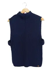 Vorschaubild 1 von Damen Pullunder Strickweste Gr. 34/XS Modern Blau Wolle