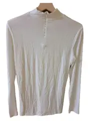 Vorschaubild 2 von Damen Langarmshirt Rollkragen Weiß Gr. 38 M Viskose Basic